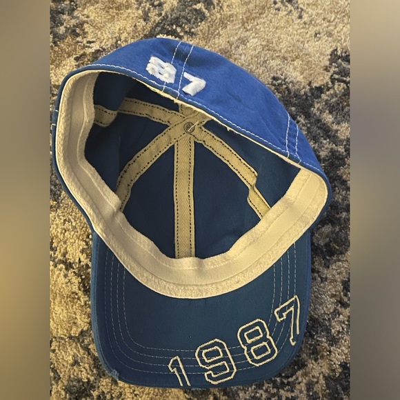 Aeropostale Hat Cap Fitted Small Mens Blue Cotton Sport Outdoor Designer Script - Picture 3 of 7